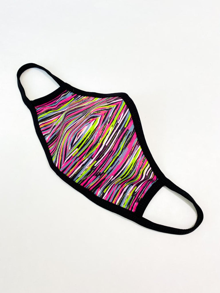 PRINT MESH MASK WITH COTTON LINING BOLD BLACK STICK