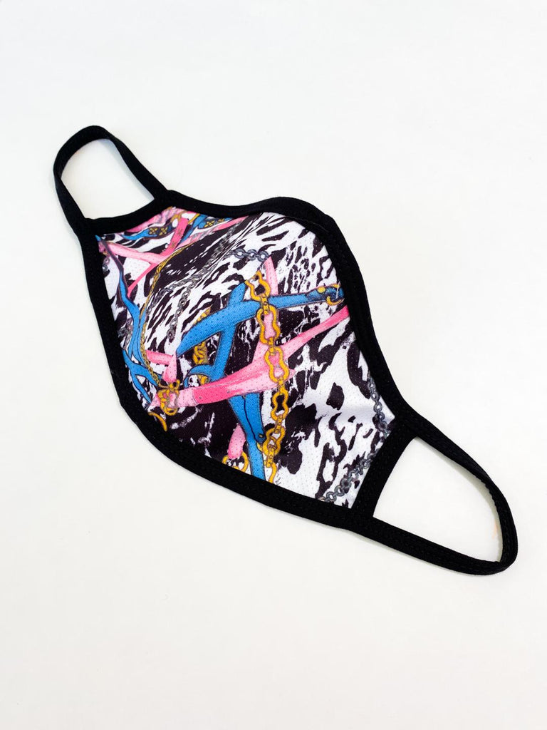 PRINT MESH MASK WITH COTTON LINING LEOCB/BB CH,STRP