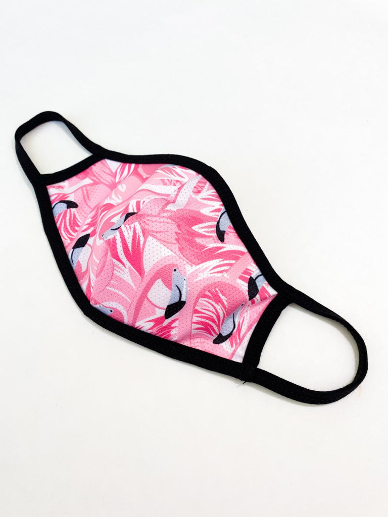 PRINT MESH MASK WITH COTTON LINING BBG FLAMINGOS