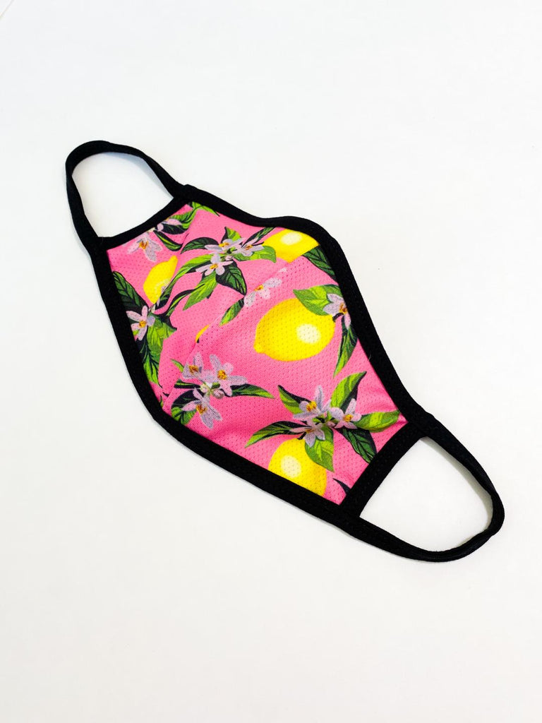 PRINT MESH MASK WITH COTTON LINING BUBBLEGUM LEMONS