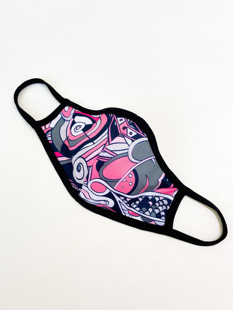 PRINT MESH MASK WITH COTTON LINING MOD BUBBLEGUM