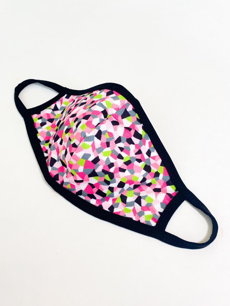 PRINT MESH MASK WITH COTTON LINING BOLD LG CRYSTAL
