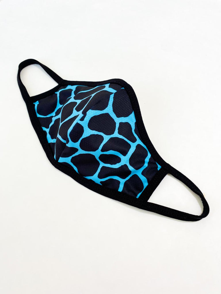 PRINT MESH MASK WITH COTTON LINING GIRAFFE TURQ