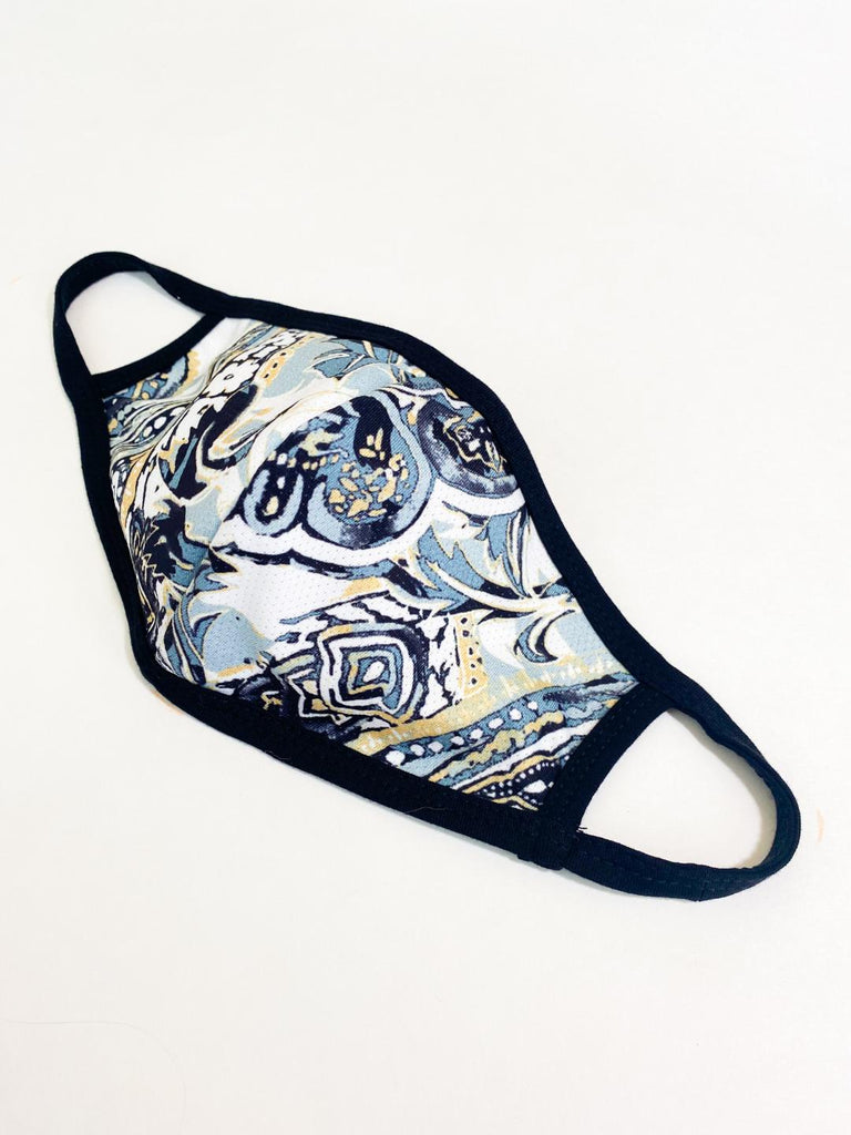 PRINT MESH MASK WITH COTTON LINING LIGHT PAISLEY