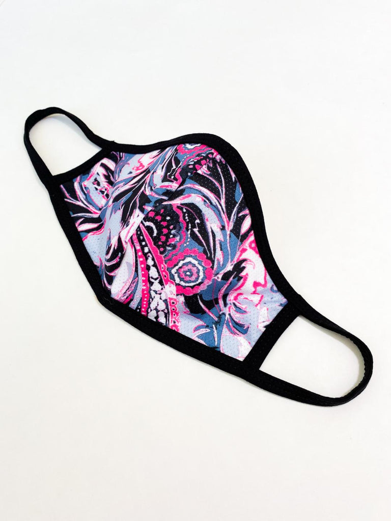 PRINT MESH MASK WITH COTTON LINING LIGHT PINK PAISLEY